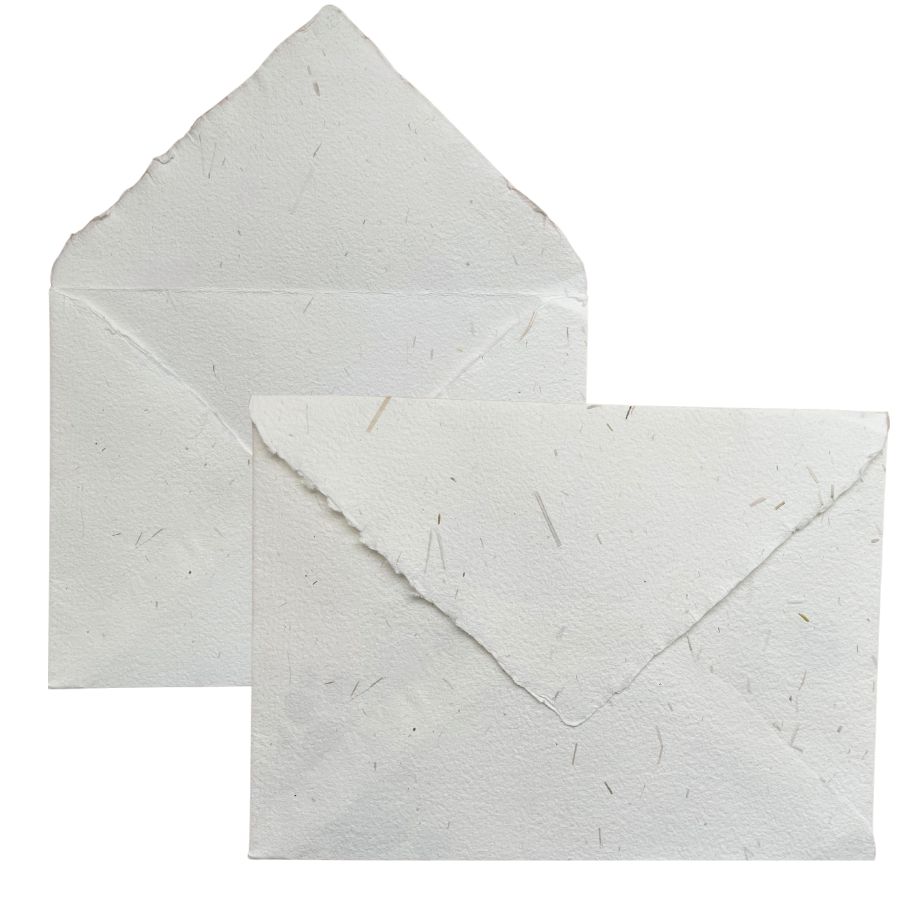 Sobre artesanal C5 para bodas blanco