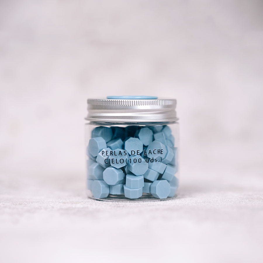 Perlas de lacre para fundir de color azul cielo